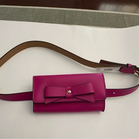 kate spade | Bags | Kate Spade Fuchsia Bow Belt Crossbody  display picture 3